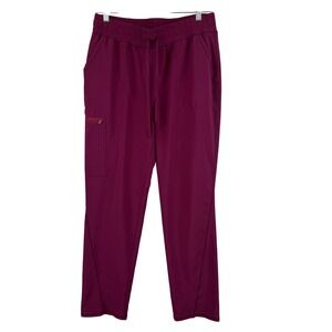 Cherokee Scrub Pants Womens Medium Allura Mid Rise Drawstring Large CKA184 Wine
